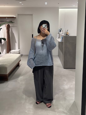 「GALENA（LOUNGEDRESS）（ガレナ）の【GALENA/ガレナ】細スクエアめがね（サングラス、ブラック系）」を使った、CHISATOさん（レディース・153cm）の夏コーディネート