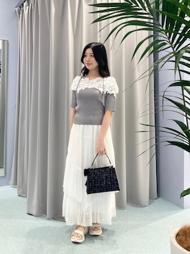 「JILL by JILL STUART（ジルバイジルスチュアート）のアイテム（スカート、ホワイト系）」を使った、runaさん（レディース・153cm）の夏コーディネート