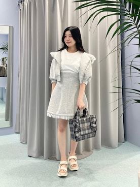 「JILL by JILL STUART（ジルバイジルスチュアート）のアイテム（スカート、グレー系）」を使った、runaさん（レディース・153cm）の夏コーディネート