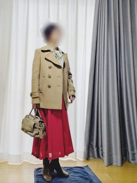 「アイテム（ピーコート）」を使った、sakuさん（レディース・150cm）の冬コーディネート