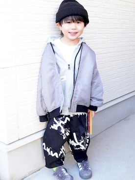 「ZARA KIDSのアイテム」を使った、towaさん（キッズ・110cm）の冬コーディネート