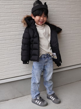 「ZARA KIDSのアイテム」を使った、towaさん（キッズ・110cm）の冬コーディネート