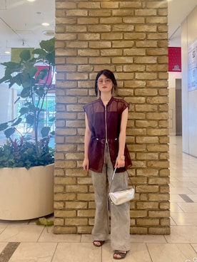 「STUDIOUS(ステュディオス)のアイテム」を使った、pomezzaさん(レディース・158cm)の夏コーディネート