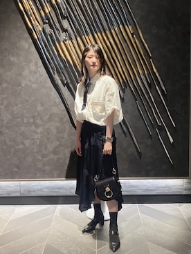 「Chloe（クロエ）のアイテム（バッグ）」を使った、pomezzaさん（レディース・158cm）の冬コーディネート