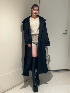 「アイテム（つなぎ/オールインワン）」を使った、山口葵さん（レディース・160cm）の冬コーディネート