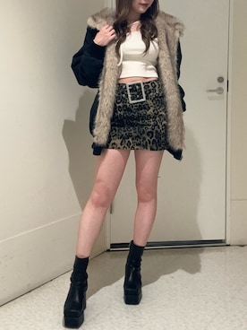 「EVRIS（エヴリス）のアイテム」を使った、山口葵さん（レディース・160cm）の冬コーディネート