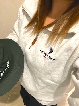 「アイテム（カーゴパンツ）」を使った、mocomocoさん（レディース・153cm）の秋コーディネート