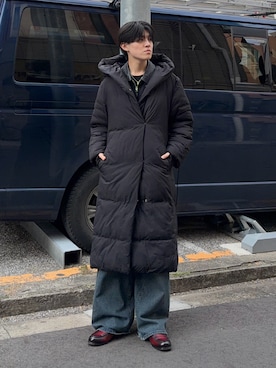 「GAP（ギャップ）のアイテム（ジャケット/アウター）」を使った、井上真宏さん（メンズ・175cm）の冬コーディネート