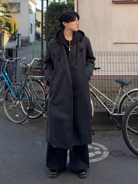 「Dr. Martens（ドクターマーチン）の《Dr.Martens》ARCHIVE 2046（ローファー、ブラック系）」を使った、井上真宏さん（メンズ・175cm）の冬コーディネート