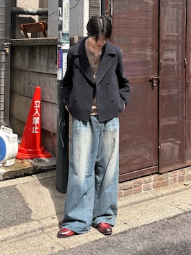 「Adoon plain（アドーンプレーン）のアイテム」を使った、井上真宏さん（メンズ・175cm）の春コーディネート