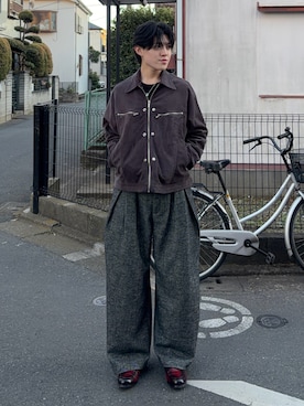 「SINSS（シンス）のアイテム」を使った、井上真宏さん（メンズ・175cm）の冬コーディネート