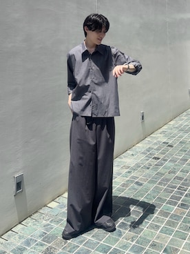 「SINSS（シンス）のアイテム（パンツ）」を使った、井上真宏さん（メンズ・175cm）の夏コーディネート
