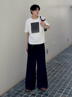 「アイテム（Tシャツ/カットソー、その他）」を使った、井上真宏さん（メンズ・175cm）の夏コーディネート