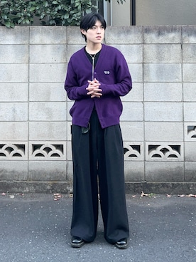 「スラックスパンツ」｜「アイテム（アクセサリー）」を使った、Mahiroさん（メンズ・175cm）の冬コーディネート