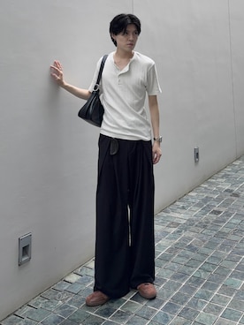 「blackdia ocean（ブラックダイヤオーシャン）のアイテム」を使った、井上真宏さん（メンズ・175cm）の夏コーディネート