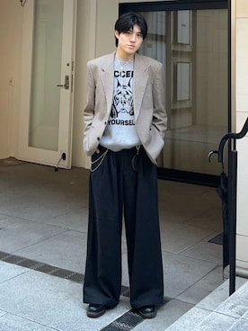 「アイテム（ローファー）」を使った、Mahiroさん（メンズ・175cm）の秋コーディネート