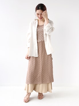 「Simplicite（サンプリシテ）のアイテム」を使った、asakoさん（レディース・153cm）の夏コーディネート