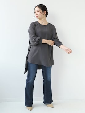 「SOMETHING（サムシング）のアイテム」を使った、asakoさん（レディース・153cm）の秋コーディネート