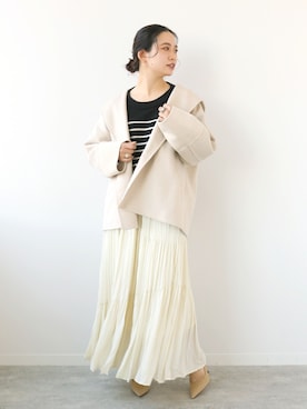 「Simplicite（サンプリシテ）のアイテム（ブルゾン）」を使った、asakoさん（レディース・153cm）の冬コーディネート