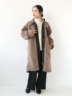 「Simplicite（サンプリシテ）のアイテム（その他アウター）」を使った、asakoさん（レディース・153cm）の冬コーディネート