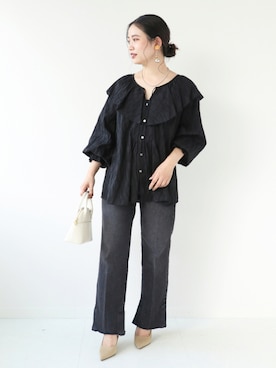 「Simplicite（サンプリシテ）のアイテム」を使った、asakoさん（レディース・153cm）の秋コーディネート