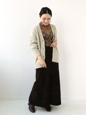 「Simplicite（サンプリシテ）のアイテム」を使った、asakoさん（レディース・153cm）の冬コーディネート