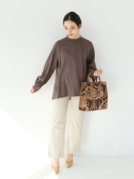 「Simplicite（サンプリシテ）のアイテム（バッグ）」を使った、asakoさん（レディース・153cm）の秋コーディネート