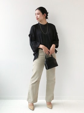 「Simplicite（サンプリシテ）のアイテム（バッグ）」を使った、asakoさん（レディース・153cm）の秋コーディネート