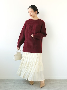 「Simplicite（サンプリシテ）のアイテム（バッグ）」を使った、asakoさん（レディース・153cm）の冬コーディネート