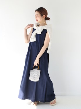 「Simplicite（サンプリシテ）のアイテム（ワンピース/ドレス）」を使った、asakoさん（レディース・153cm）の夏コーディネート