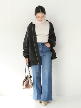 「Simplicite（サンプリシテ）のアイテム（バッグ）」を使った、asakoさん（レディース・153cm）の秋コーディネート