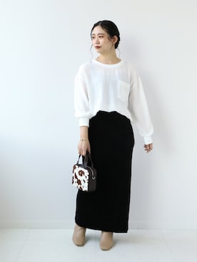 「Simplicite（サンプリシテ）のアイテム（バッグ）」を使った、asakoさん（レディース・153cm）の秋コーディネート
