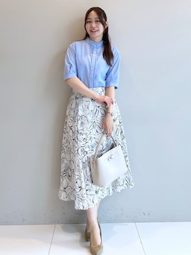 「UNTITLED（アンタイトル）の【追加/新色】エアリーワンハンドルバッグ（ハンドバッグ、グレー系）」を使った、Saekoさんの春コーディネート