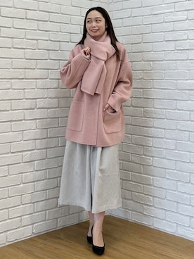 「UNTITLED（アンタイトル）のニットドッキングワンピース（ワンピース、グレー系）」を使った、Saekoさんの秋コーディネート