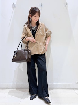 「GLOBAL WORK（グローバルワーク）のビスチェ＊ロンTSET/1066914（Tシャツ/カットソー、グレー系）」を使った、kimi5amuroaさん（レディース）の秋コーディネート