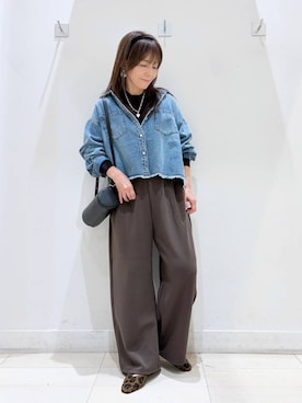 「GLOBAL WORK（グローバルワーク）のシリンダーバッグ/1049528（クラッチバッグ、ブラック系）」を使った、kimi5amuroaさん（レディース）の秋コーディネート