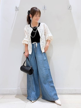 「アイテム（パンプス、ホワイト系）」を使った、kimi5amuroaさん（レディース・154cm）の夏コーディネート