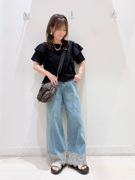 「GLOBAL WORK（グローバルワーク）のパフユーミニショルダー/1018002（ショルダーバッグ、その他）」を使った、kimi5amuroaさん（レディース）の夏コーディネート