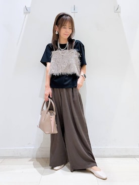 「GLOBAL WORK（グローバルワーク）のらくっション撥水フィットパンプス/135895（パンプス、ベージュ系）」を使った、kimi5amuroaさん（レディース）の夏コーディネート