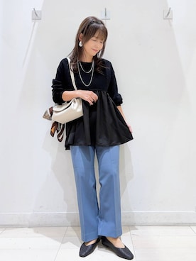「GLOBAL WORK（グローバルワーク）のらくっション撥水フィットパンプス/135895（パンプス、ブラック系）」を使った、kimi5amuroaさん（レディース）の秋コーディネート