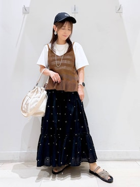 「GLOBAL WORK（グローバルワーク）のアイテム（帽子）」を使った、kimi5amuroaさん（レディース・154cm）の夏コーディネート