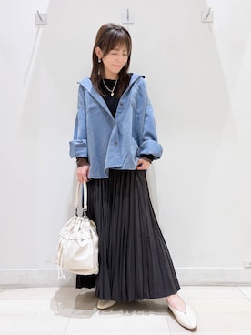 「GLOBAL WORK（グローバルワーク）のやさしソールVカットパンプス/1023336（パンプス、ベージュ系）」を使った、kimi5amuroaさん（レディース）の秋コーディネート