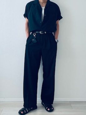 「UNIQLO（ユニクロ）のアイテム（スラックス）」を使った、MiYaさん（メンズ・170cm）の秋コーディネート