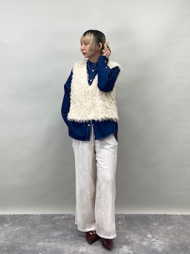 「ZELDA（ゼルダ）の【ZELDA】デニムオーバーシャツ（シャツ/ブラウス、ブルー系）」を使った、ZELDA/ゼルダ snapさん（レディース・160cm）の春コーディネート