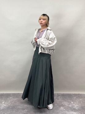 「ZELDA（ゼルダ）の【ZELDA】カットレースカーディガン（Tシャツ/カットソー、グレー系）」を使った、ZELDA/ゼルダ snapさん（レディース・160cm）の春コーディネート