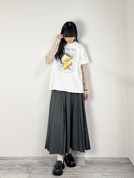 「ZELDA（ゼルダ）の【ZELDA】シアーフラワーレースブラウス（シャツ/ブラウス、ホワイト系）」を使った、ZELDA/ゼルダ snapさん（レディース・160cm）の春コーディネート