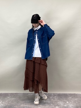 「BEVERLY HILLS POLO CLUB（ビバリーヒルズポロクラブ）のアイテム（シャツ/ブラウス）」を使った、ZELDA/ゼルダ snapさん（レディース・172cm）の春コーディネート