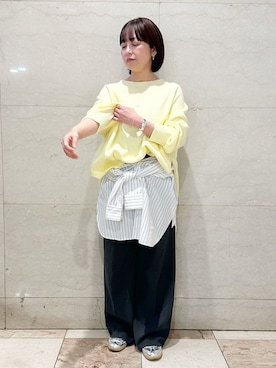 「Lilas（リラ）の【SAMH by LILAS】20mmワイドバングル SV（ブレスレット、シルバー系）」を使った、sakuさん（レディース・160cm）の春コーディネート