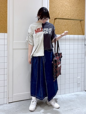 「MILKFED.（ミルクフェド）のアイテム」を使った、hinataさん（レディース・164cm）の夏コーディネート