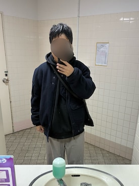 「アイテム（その他アウター、ブルー系）」を使った、あれあれあさん（メンズ・169cm）の秋コーディネート